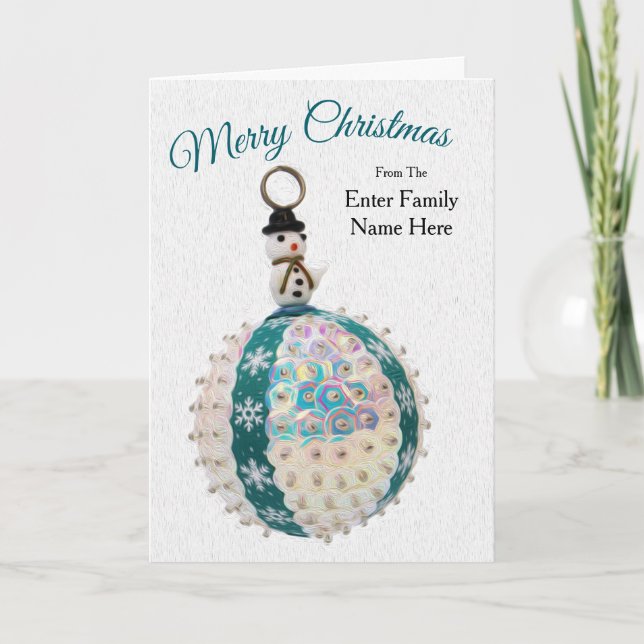 Cartes Pour Fêtes Annuelles Personalized Stylized Snowman Christmas Card (Devant)