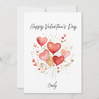 Cartes Pour Fêtes Annuelles Personalized Valentine’s Day Heart Balloon Card