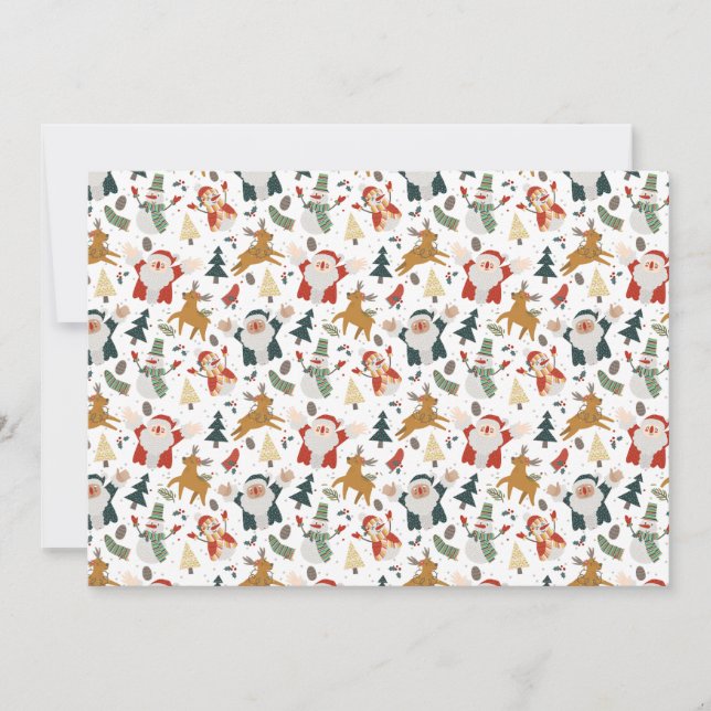 Cartes Pour Fêtes Annuelles Personnage de Noël Folk Art Joyeux (Devant)