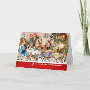 Cartes Pour Fêtes Annuelles Personnages de la fête du thé Alice in Wonderland