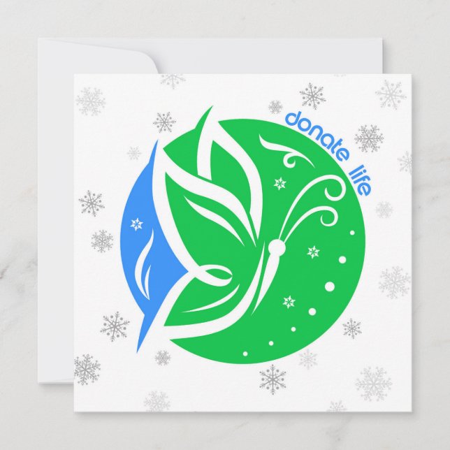 Cartes Pour Fêtes Annuelles Personnalisable Faire un don Vie Papillon Sensibil (Devant)