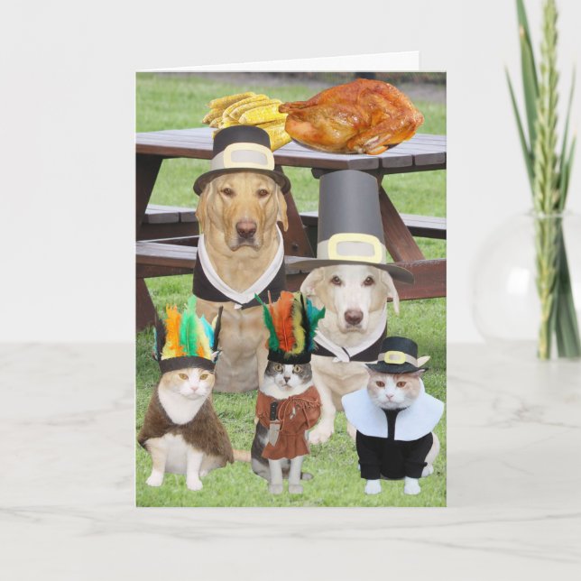 Cartes Pour Fêtes Annuelles Personnalisable Funny Pet Thanksgiving (Devant)