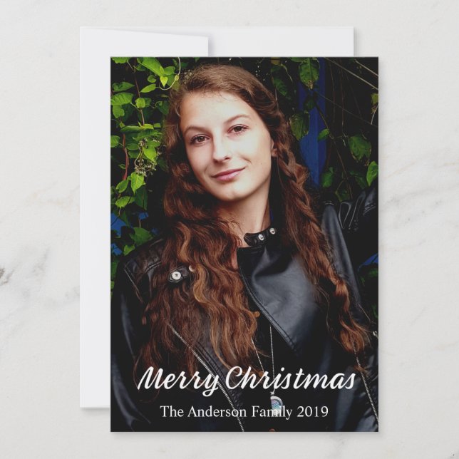 Cartes Pour Fêtes Annuelles Personnalisable Joyeux Pois verts de Noël (Devant)