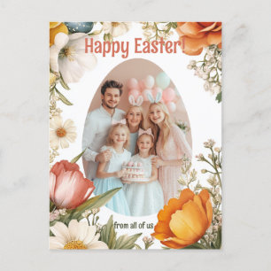 Cartes Pour Fêtes Annuelles 🐇 personnalisable lapin en fleurs et stravaganza