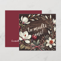 Personnalisable Rustique "La Mulți Ani" Floral