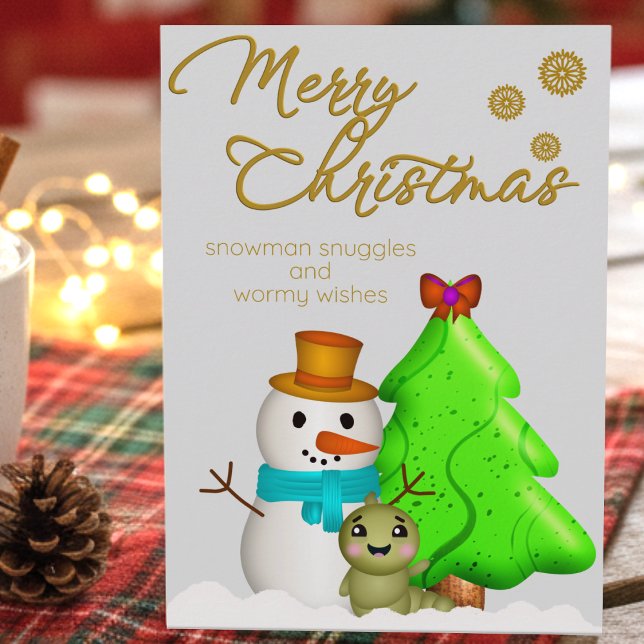 Cartes Pour Fêtes Annuelles Personnalisation Cute Main Drawn Caractère Noël (Special hand drawn characters to bring a little fun into Christmas greetings.)