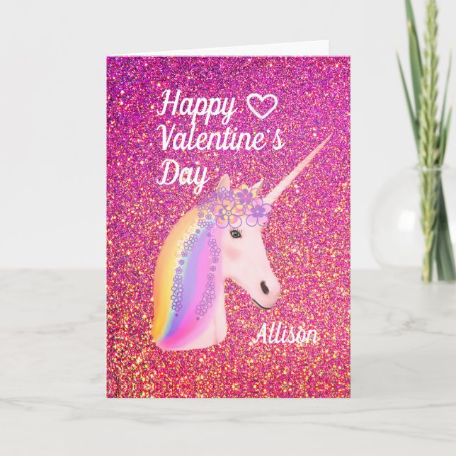 Cartes Pour Fêtes Annuelles Personnalisation de la Parties scintillant rose Un (Devant)