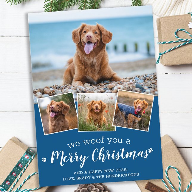 Cartes Pour Fêtes Annuelles Personnalisé 4 Animaux de compagnie Photo Amoureux (Créateur téléchargé)