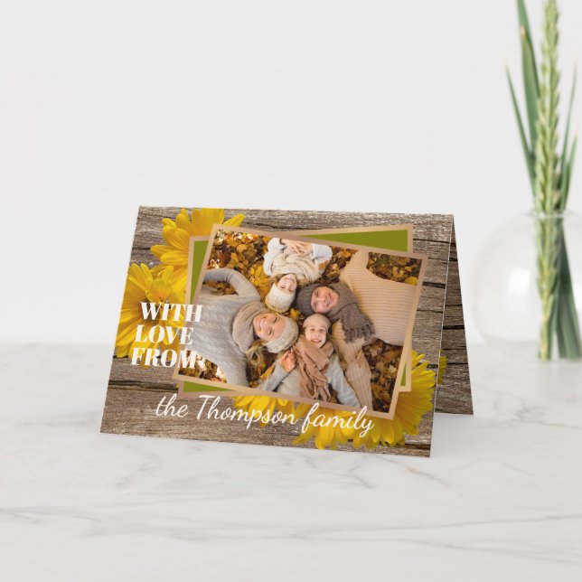 Cartes Pour Fêtes Annuelles Personnalisé Avec Amour Pour Thanksgiving Holiday  (Devant)