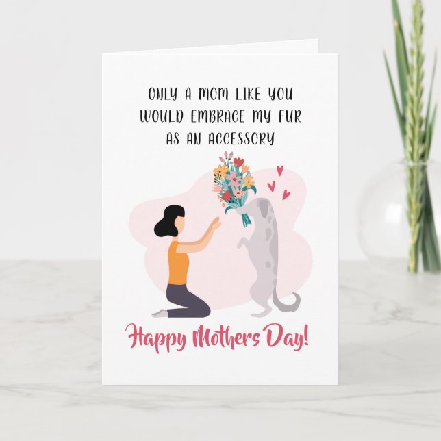 Cartes Pour Fêtes Annuelles Personnalisé Chien Maman Joyeux Fête des Mères Drô (Devant)