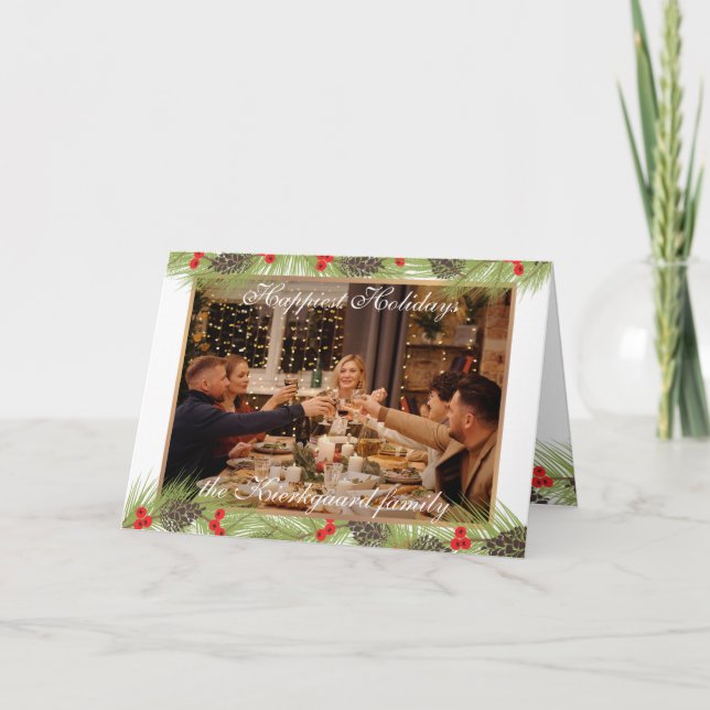 Cartes Pour Fêtes Annuelles Personnalisé Classique Classique Chic Happest (Devant)