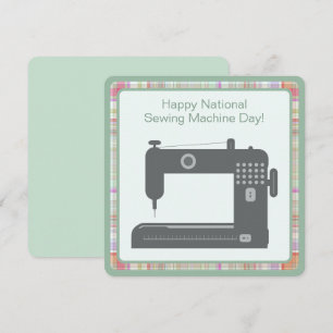 Cartes Pour Fêtes Annuelles Personnalisé Élégant Joyeux Machine à coudre Jour