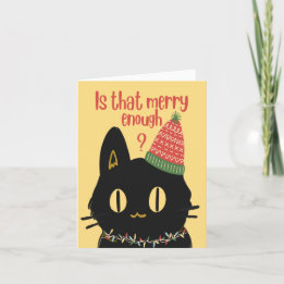 Cartes Pour Fêtes Annuelles Personnalisé Je déteste Noël Funny Chat Noir