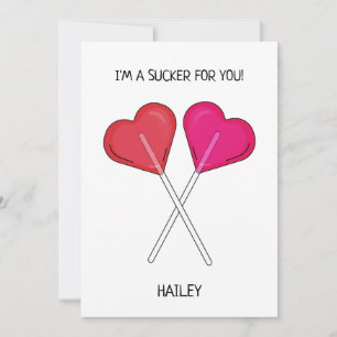 Cartes Pour Fêtes Annuelles Personnalisé Je suis un Sucker pour vous Coeur Lol