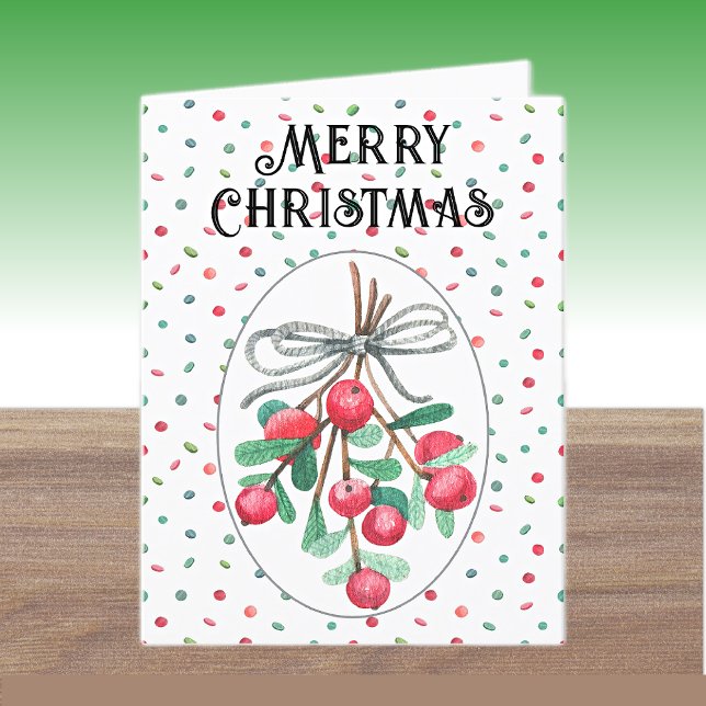 Cartes Pour Fêtes Annuelles Personnalisé, Joyeux Mistletoe de Noël (Créateur téléchargé)