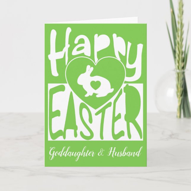 Cartes Pour Fêtes Annuelles Personnalisé Joyeux Pâques à Godgirl & Mari blanc (Devant)