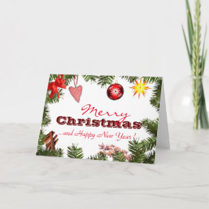 Cartes Pour Fêtes Annuelles Personnalisé MERRY CHRISTMAS NOUVEL AN SAISON
