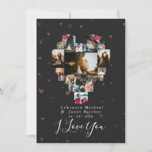 Cartes Pour Fêtes Annuelles Personnalisé moderne 18 Coeur photo en forme pour 