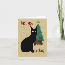 Cartes Pour Fêtes Annuelles Personnalisé Naughty Funny Chat noir Noël
