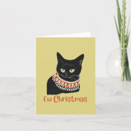 Cartes Pour Fêtes Annuelles Personnalisé Noël Ew Funny Black Cat anti