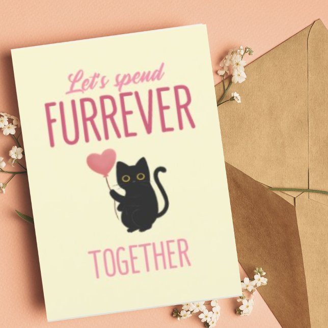 Cartes Pour Fêtes Annuelles Personnalisé pour toujours ensemble Cute Cat Valen (Buy or Download Now!)