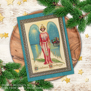Cartes Pour Fêtes Annuelles Personnalisé Vintage Antique vacances Salutations