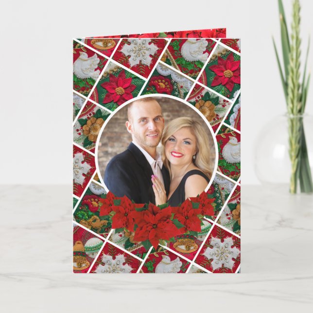 Cartes Pour Fêtes Annuelles Personnaliser élégamment Signature Photo de Noël (Devant)