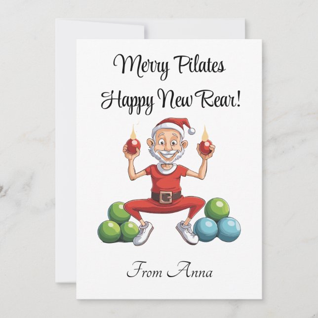 Cartes Pour Fêtes Annuelles Personnaliser Funny Pilates Instructeur Noël (Devant)