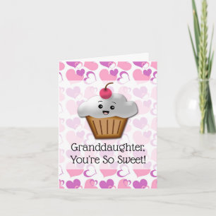 Cartes Pour Fêtes Annuelles Personnaliser la petite-fille Cupcake Valentine