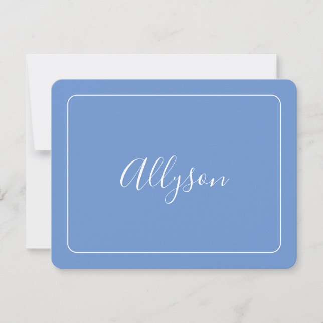 Cartes Pour Fêtes Annuelles Personnaliser le nom et le message, bleu (Devant)