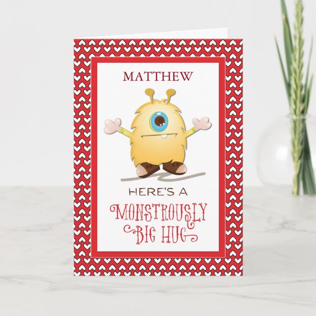 Cartes Pour Fêtes Annuelles Personnaliser pour n'importe quel nom Monster Hug  (Devant)