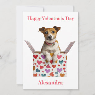 Cartes Pour Fêtes Annuelles Personnaliser Valentine Jack Russell Heart Box