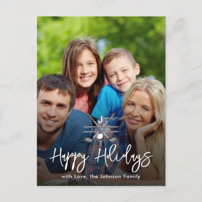 Cartes Pour Fêtes Annuelles Personnaliser Votre Image Golf Holiday Design (Devant)