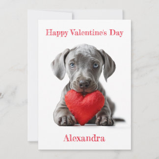 Cartes Pour Fêtes Annuelles Personnaliser Weimaraner Chiot Valentine