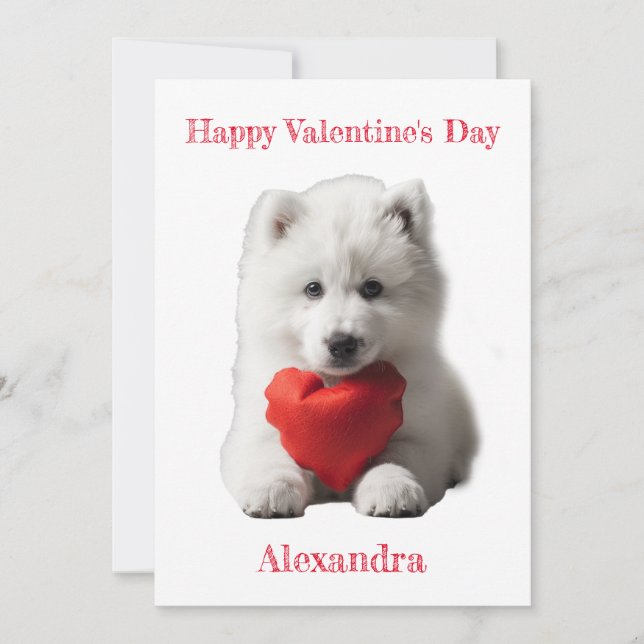 Cartes Pour Fêtes Annuelles Personnalisez Smoyed Puppy Valentine (Devant)