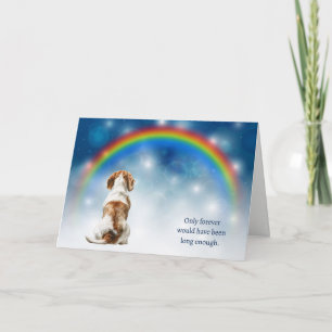 Cartes Pour Fêtes Annuelles Perte de chien Beagle Hound Nuit Arc-en-ciel Sympa