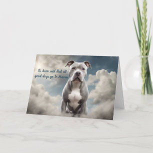 Cartes Pour Fêtes Annuelles Perte de gris Pitbull Chien Ciel Sympathie