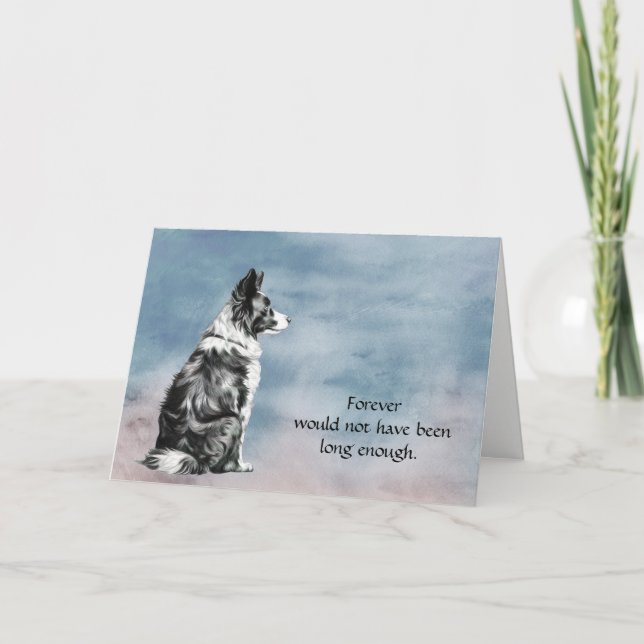 Cartes Pour Fêtes Annuelles Perte de la frontière Collie Condolence Sympathie  (Devant)