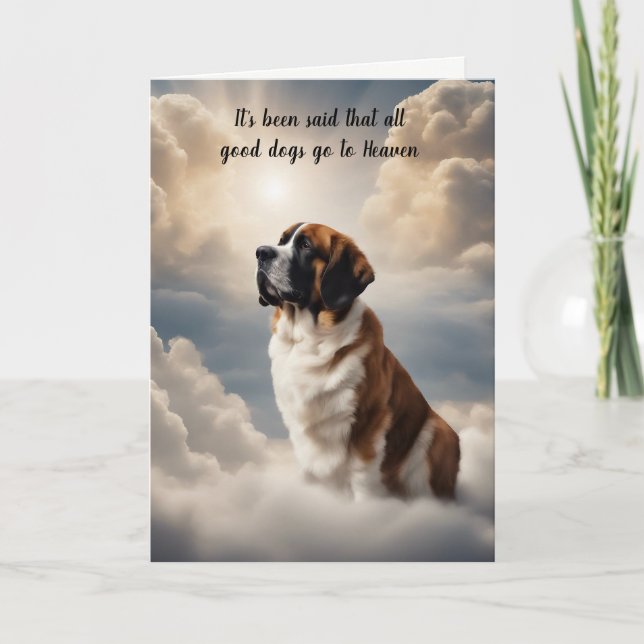Cartes Pour Fêtes Annuelles Perte de Saint Bernard Chien Heaven Sympathie (Devant)