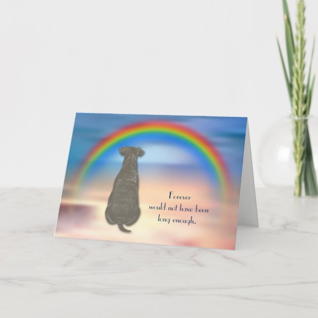 Cartes Pour Fêtes Annuelles Perte de Schnauzer Chien Rainbow Sympathy Card (Devant)
