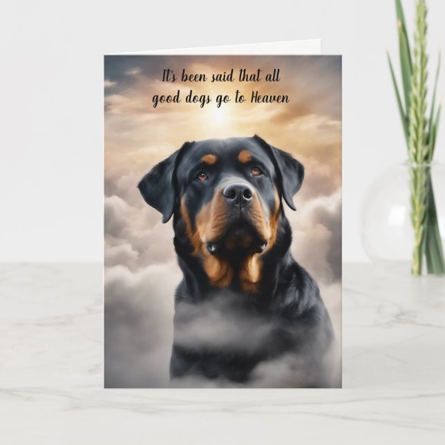 Cartes Pour Fêtes Annuelles Perte de sympathie pour le chien Rottweiler Heaven (Devant)