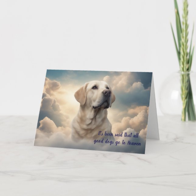 Cartes Pour Fêtes Annuelles Perte du Labrador Jaune Retriever Heaven Sympathy (Devant)
