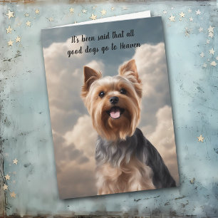 Cartes Pour Fêtes Annuelles Perte du Yorkshire Terrier Chien Ciel Sympathie
