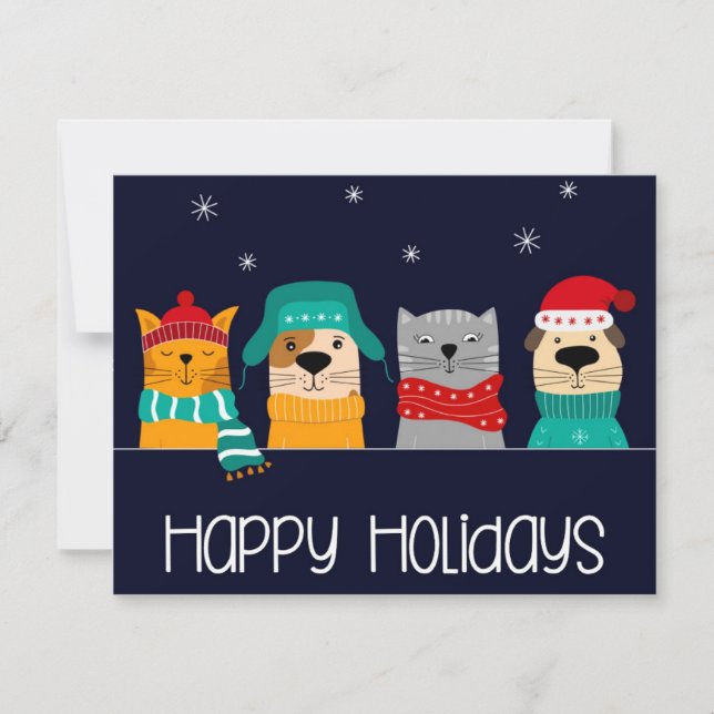 Cartes Pour Fêtes Annuelles Pet Business Noël (Devant)