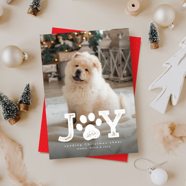 Cartes Pour Fêtes Annuelles Pet Christmas photo mignonne simple joie (Créateur téléchargé)