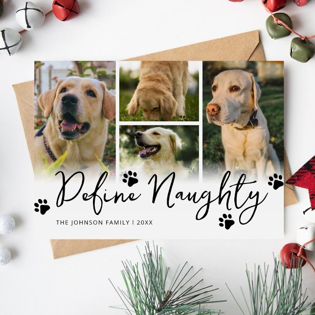 Cartes Pour Fêtes Annuelles Pet Définir Naughty Multi Photo Noël (Créateur téléchargé)