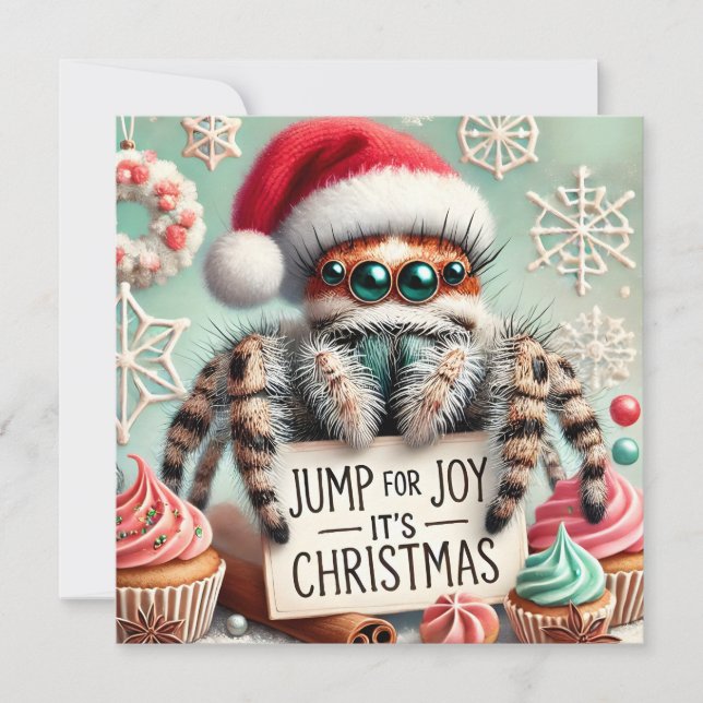 Cartes Pour Fêtes Annuelles Pet Jumping Spider Christmas Card (Devant)