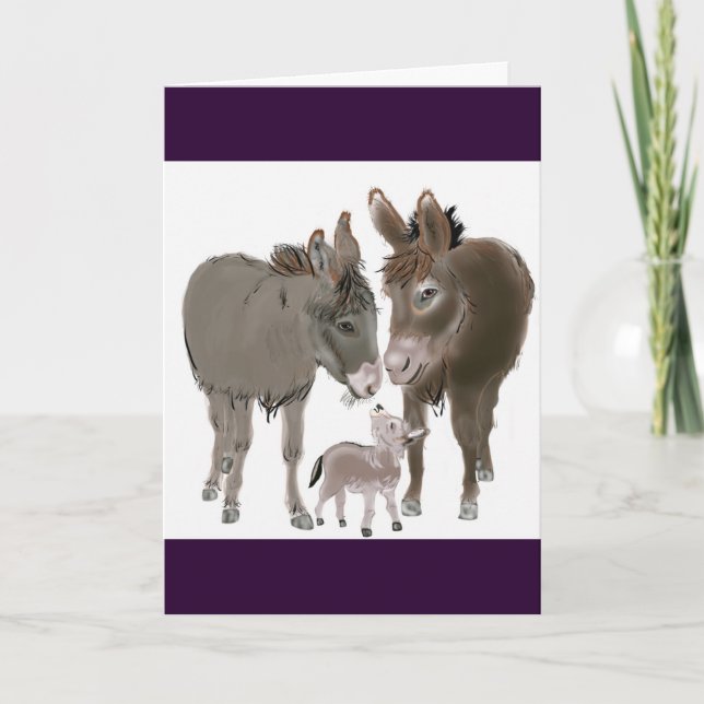 Cartes Pour Fêtes Annuelles Petit âne (Devant)
