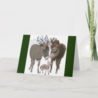 Cartes Pour Fêtes Annuelles Petit âne à Noël