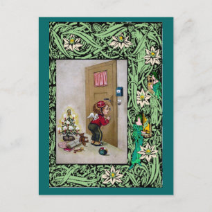 Cartes Pour Fêtes Annuelles Petit ange à la porte